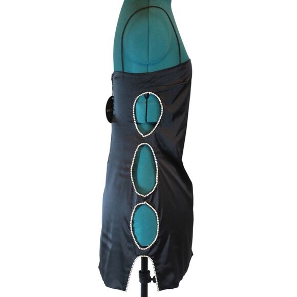 White Fox NWT Black Cutout Mini Dress Strapless Clubwear Women Small - Picture 6 of 10